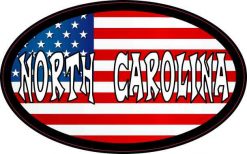 Oval American Flag North Carolina Sticker