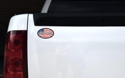 Alternative view of 4in x 2.5in Oval American Flag North Carolina Sticker