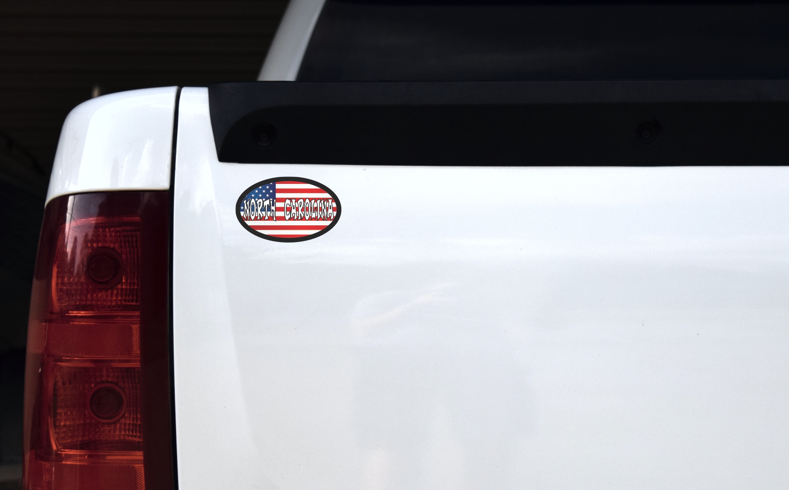 4in x 2.5in Oval American Flag North Carolina Sticker - Image 2