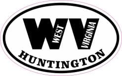 4in x 2.5in Oval WV Huntington West Virginia Sticker