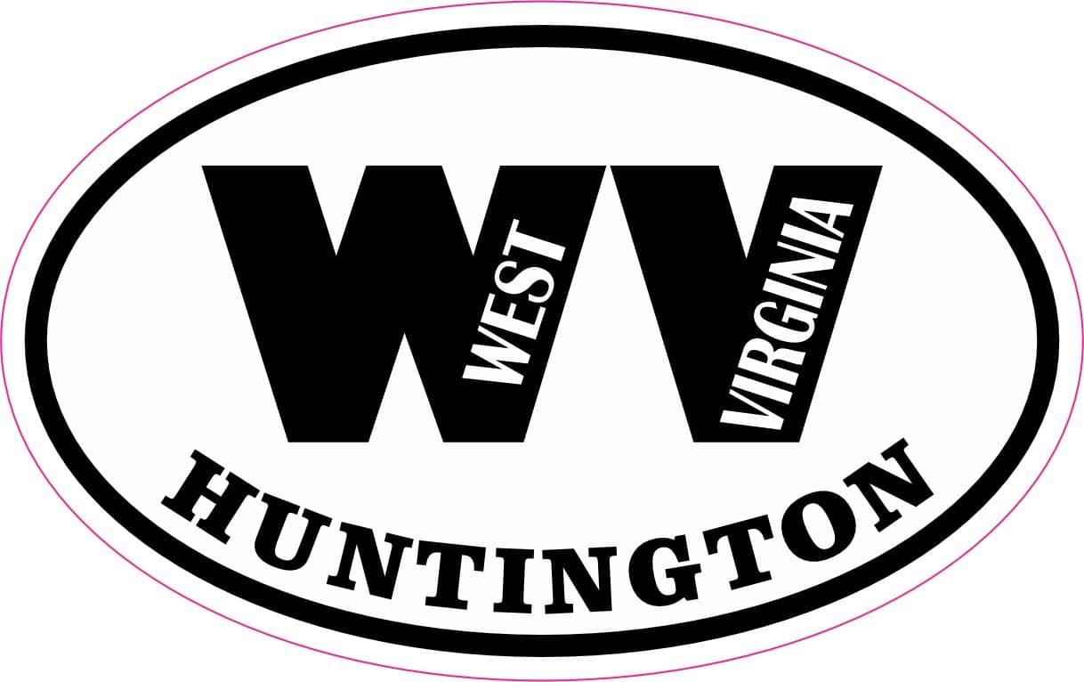4in x 2.5in Oval WV Huntington West Virginia Sticker