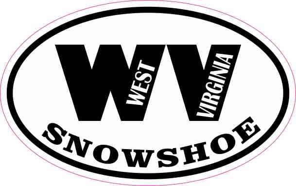Oval WV Snowshoe Sticker