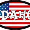 Oval American Flag Idaho Sticker