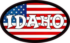 Oval American Flag Idaho Sticker