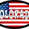 Oval American Flag Colorado Sticker
