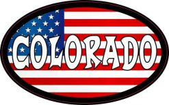 Oval American Flag Colorado Sticker