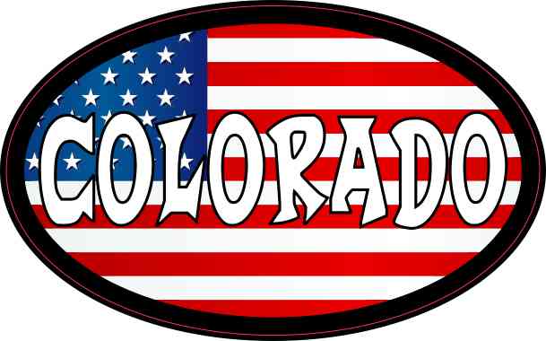 Oval American Flag Colorado Sticker