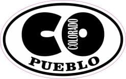 4in x 2.5in Oval CO Pueblo Colorado Sticker