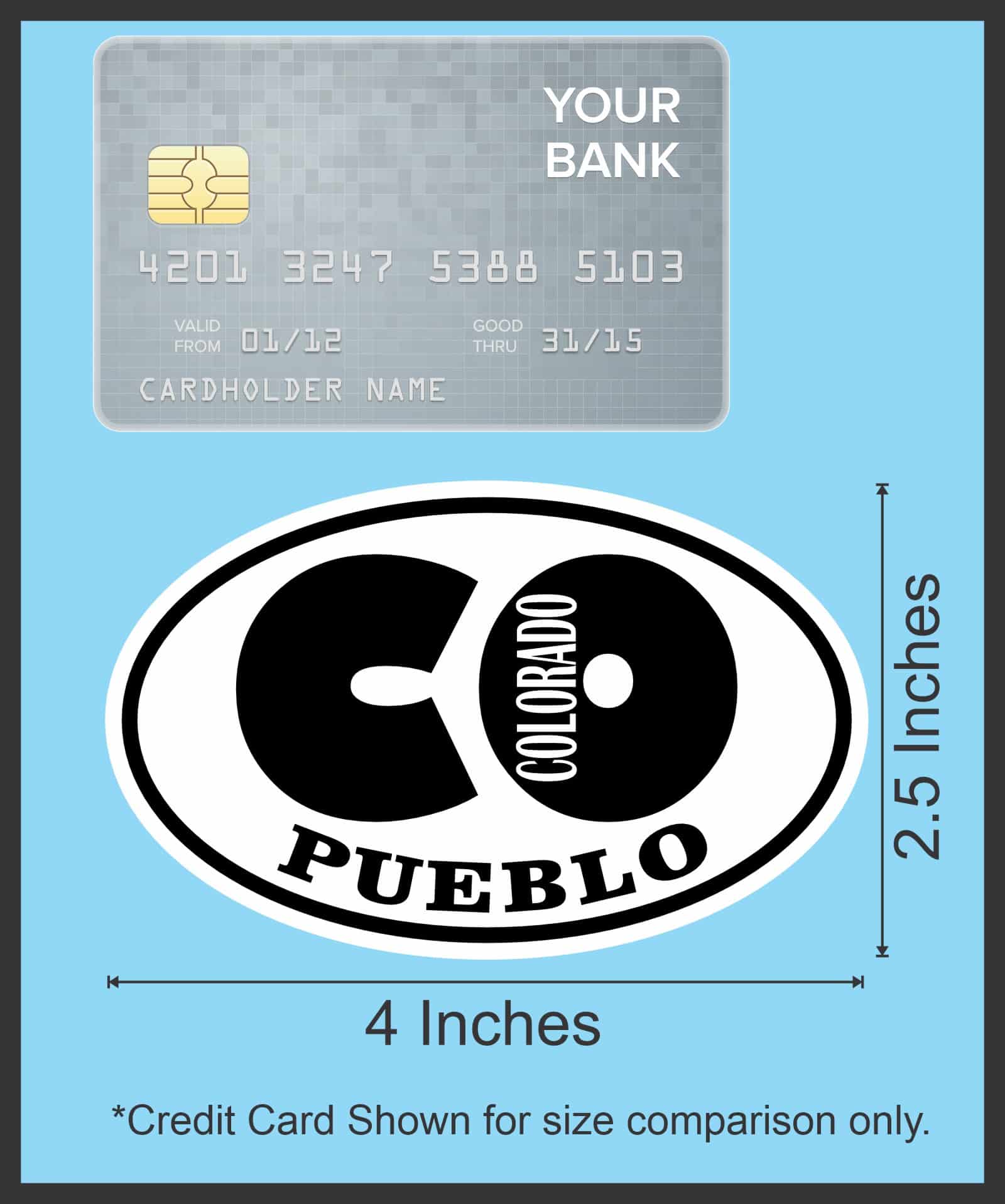 4in x 2.5in Oval CO Pueblo Colorado Sticker - Image 7