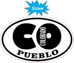 Alternative view of 4in x 2.5in Oval CO Pueblo Colorado Sticker