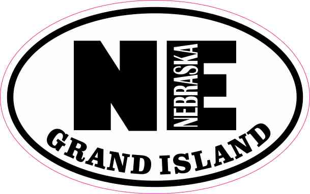Oval NE Grand Island Nebraska Sticker