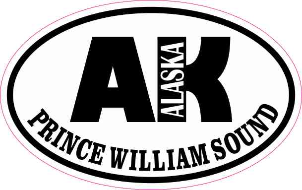 Oval AK Prince William Sound Sticker