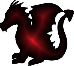 Red and Black Dragon Silhouette Sticker