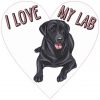 Heart I Love My Lab Sticker
