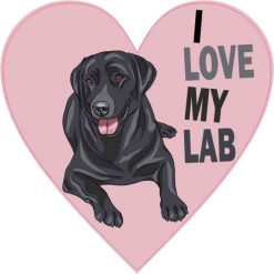Pink Heart I Love My Lab Sticker