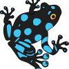 Blue and Black Dart Frog Sticker