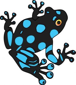 Blue and Black Dart Frog Sticker