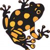 Gold and Black Dart Frog Sticker