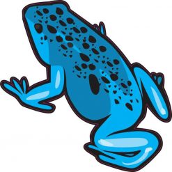 Blue with Black Spots Frog Sticker