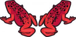 Red with Black Spots Frog Stickers