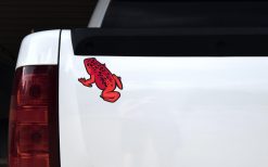 Alternative view of 5in x 5in Red with Black Spots Frog Sticker
