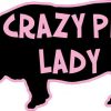 Black and Pink Crazy Pig Lady Sticker