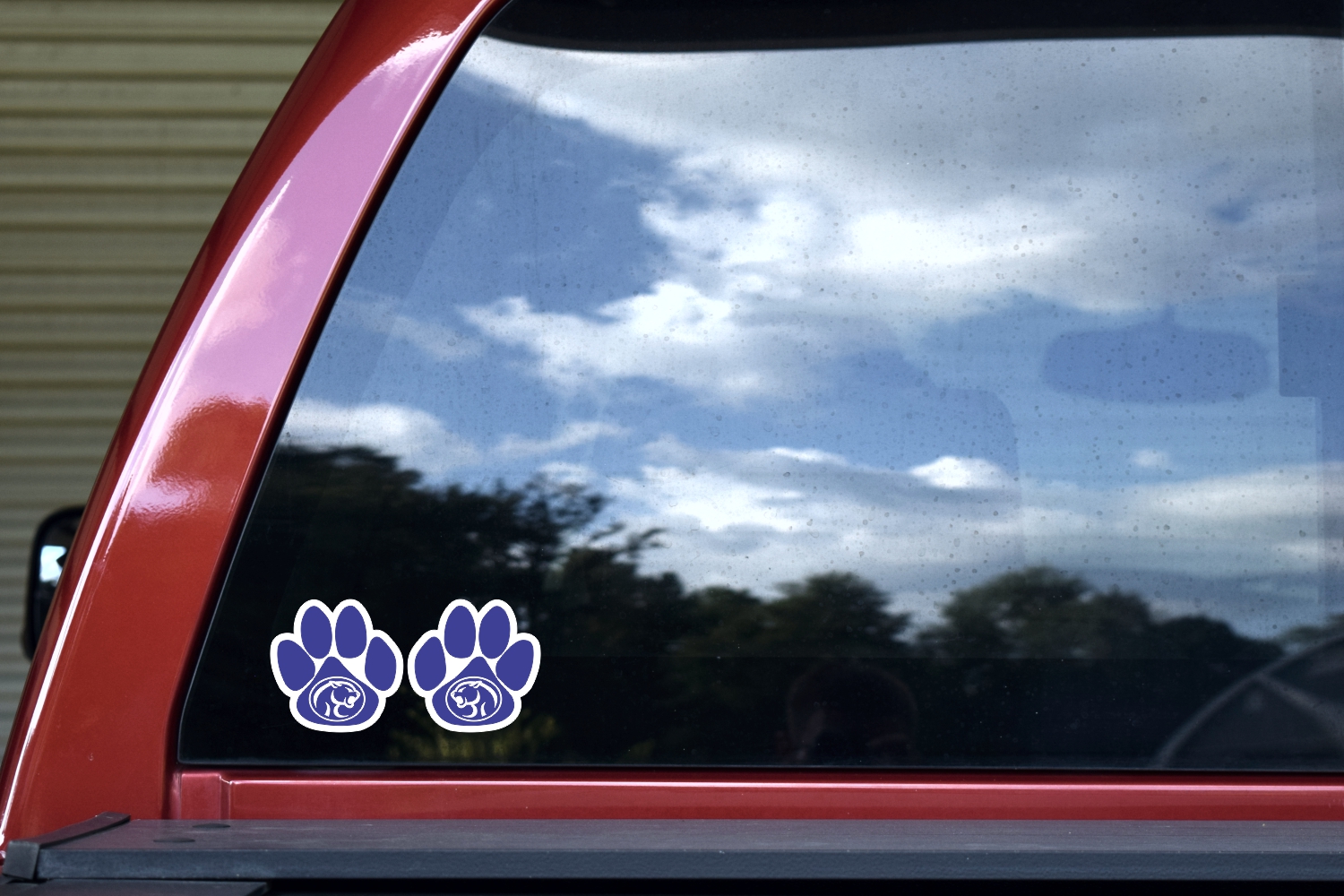 Mirror Blue Cougar Paw Stickers