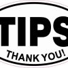Oval Thank You Tips Sticker