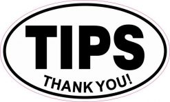 Oval Thank You Tips Sticker