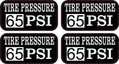 Tire Pressure 65 PSI Stickers
