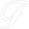 White Cursive F Monogram Sticker