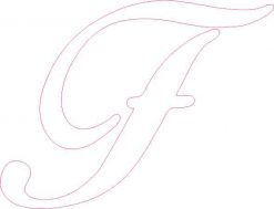White Cursive F Monogram Sticker