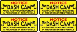 Notice Dash Cam Stickers