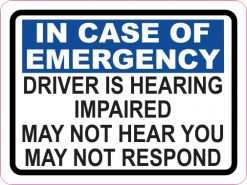 Driver Is Hearing Impaired Sticker