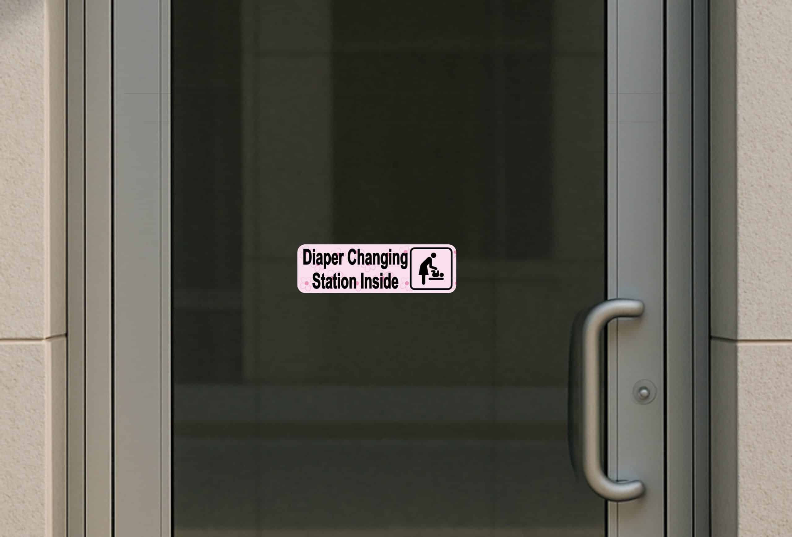 10in x 3in Pink Diaper Changing Station Sticker - Image 3