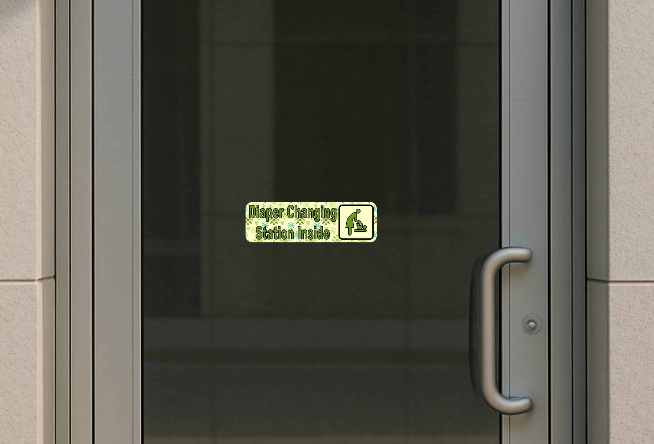 10in x 3in Green Diaper Changing Station Sticker - Image 4