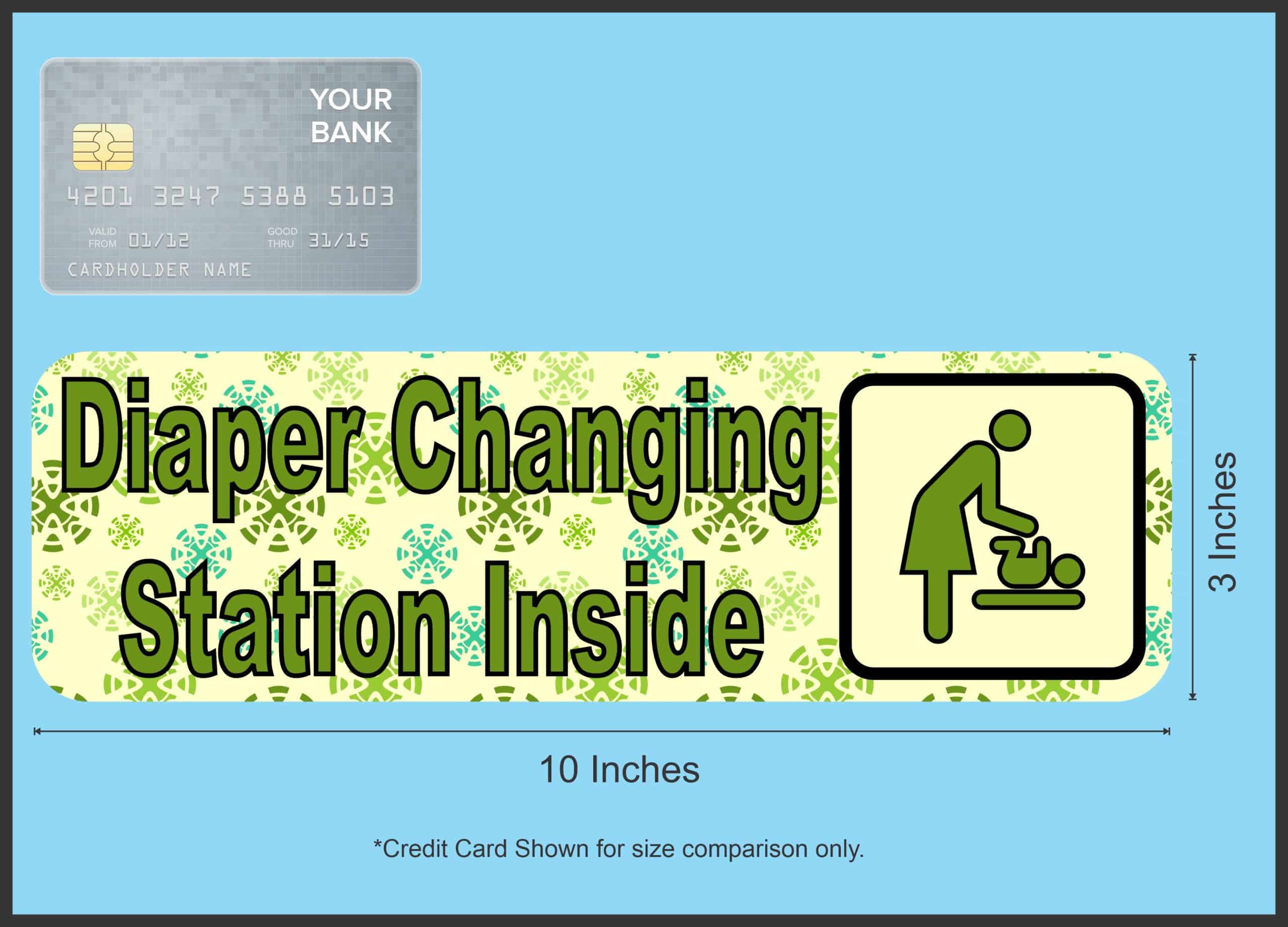 10in x 3in Green Diaper Changing Station Magnet - Image 3