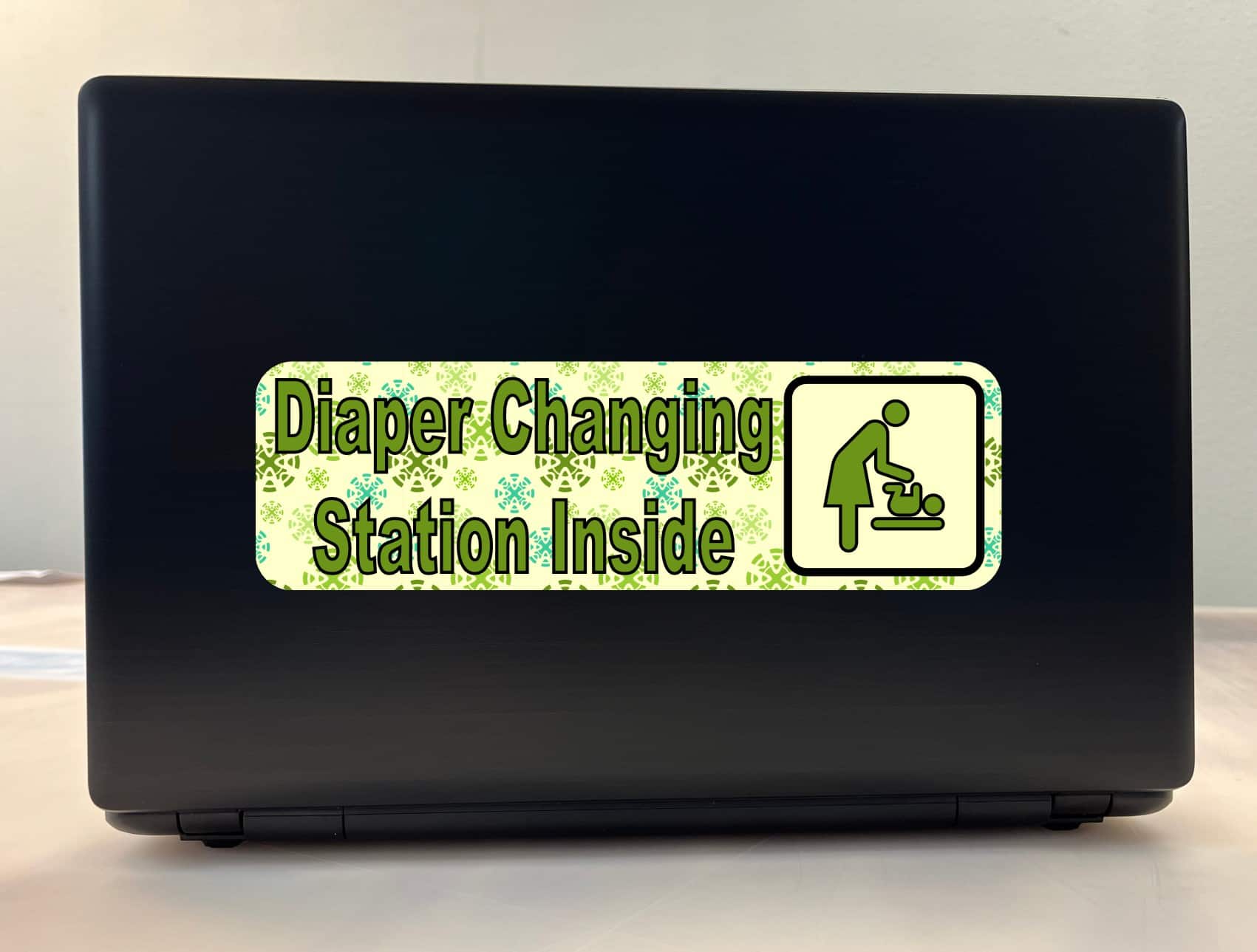 10in x 3in Green Diaper Changing Station Sticker - Image 3