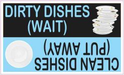 Blue Clean Dirty Dishes Magnet