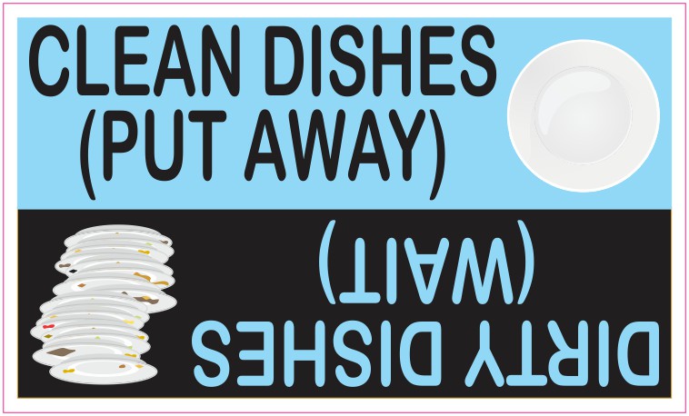 Blue Clean Dirty Dishes Magnet