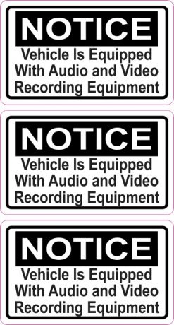 Notice Audio and Video Recording Permanent Vinyl Stickers