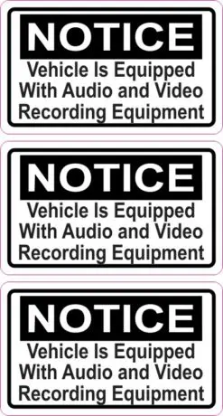 Notice Audio and Video Recording Permanent Vinyl Stickers