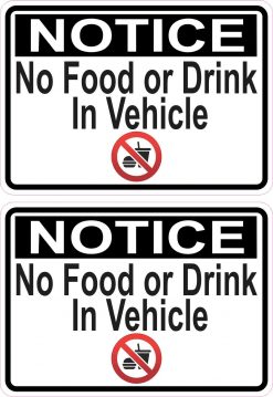 Symbol No Food or Drink in Vehicle Stickers