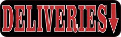 Red Down Arrow Deliveries Sticker