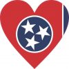 Tennessee Flag Heart Sticker