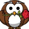 Rose Owl Sticker