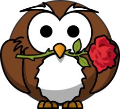 Rose Owl Sticker