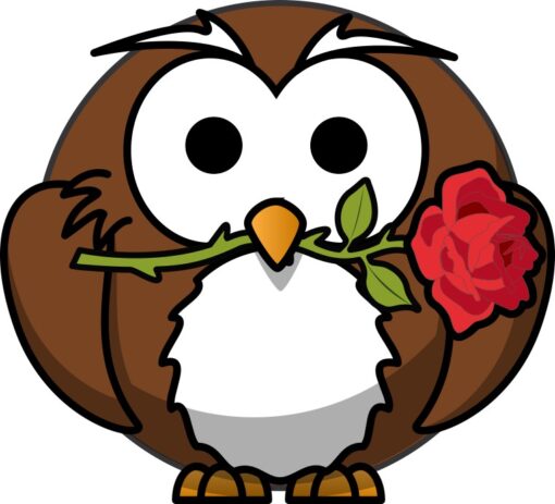 Rose Owl Sticker