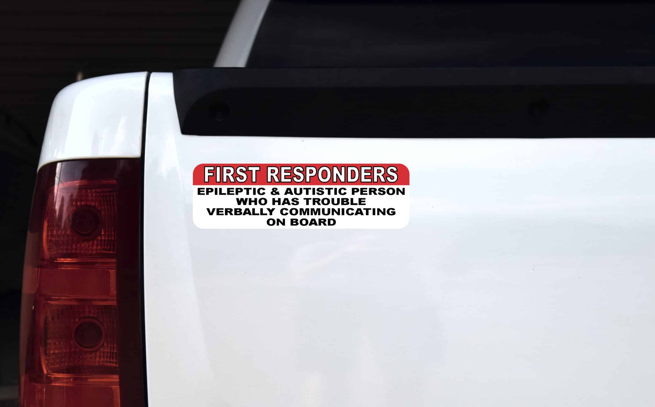 10in x 3in Epileptic and Autistic Person on Board Sticker - Image 3
