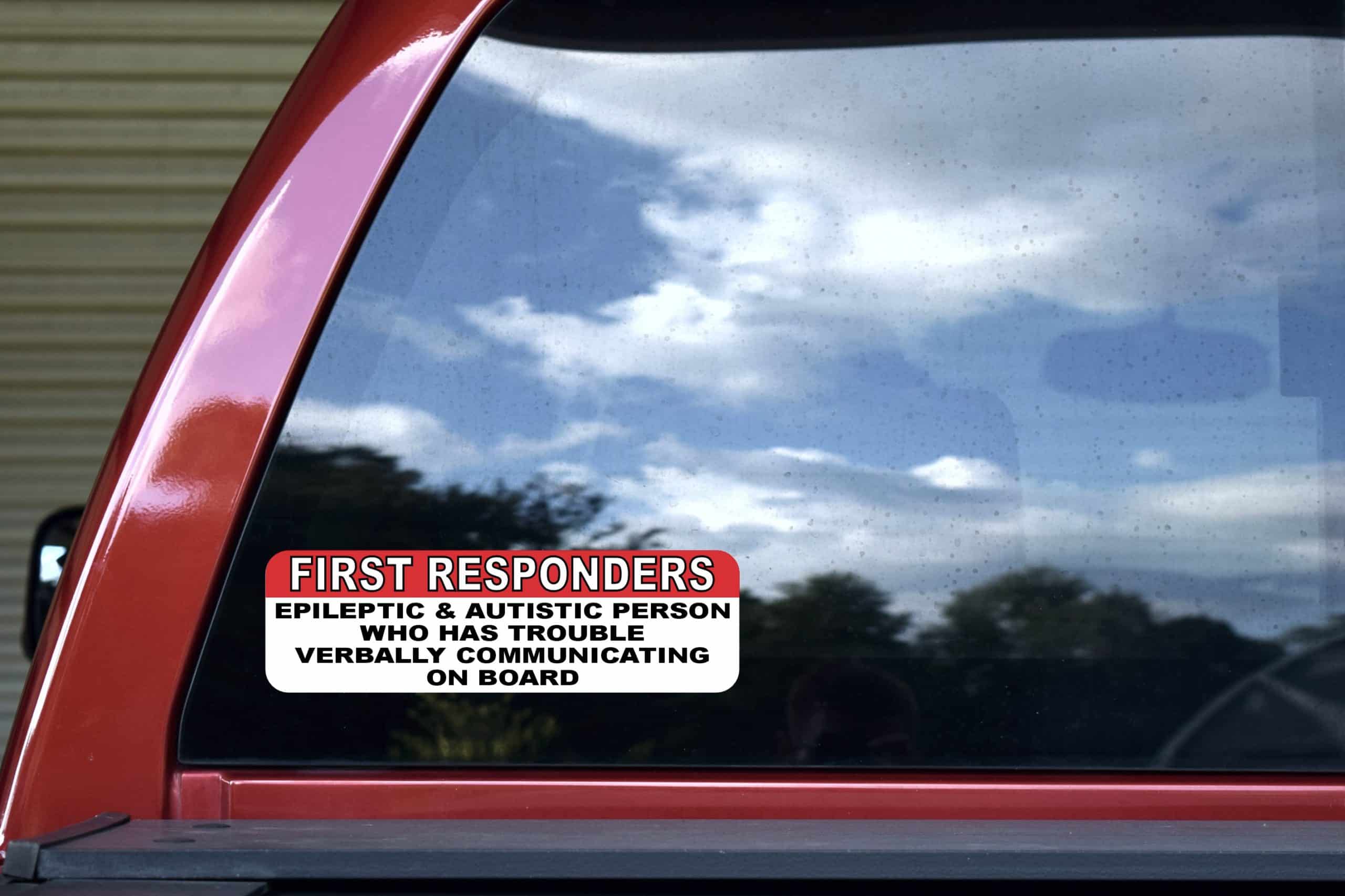10in x 3in Epileptic and Autistic Person on Board Sticker - Image 4